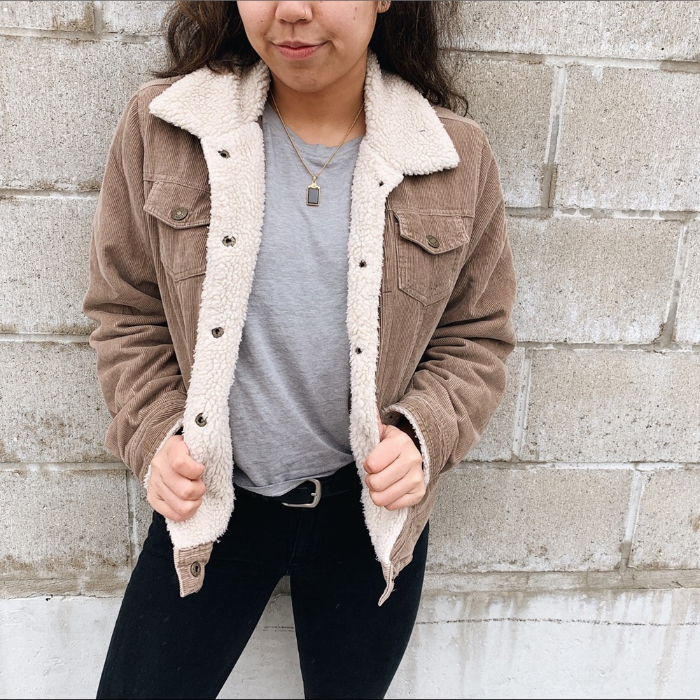 Steve & Barry’s Tan Corduroy Sherpa Jacket